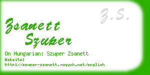 zsanett szuper business card